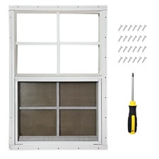 Hryan 18"x27" Shed Window for Chicken Coop, Playhouse and Mobihome, White