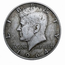 1964 United States Kennedy 0.900 Silver Half Dollar
