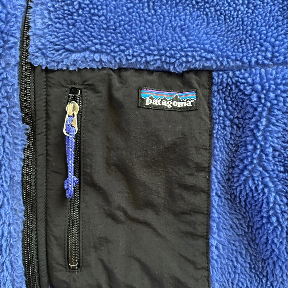 Chaqueta polar Patagonia #23055 retro vintage X azul pila profunda cremallera completa XXL para hombre Foto 3 de 4