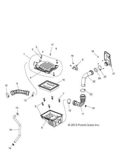 Polaris Main Airbox Assembly, Genuine OEM Part 1240787, Qty 1 - Picture 5 of 5