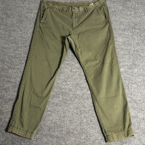 Uniqlo Hose Herren XL olivgrün Slim Stretch Chino Joggersaum Freizeit Streetwear