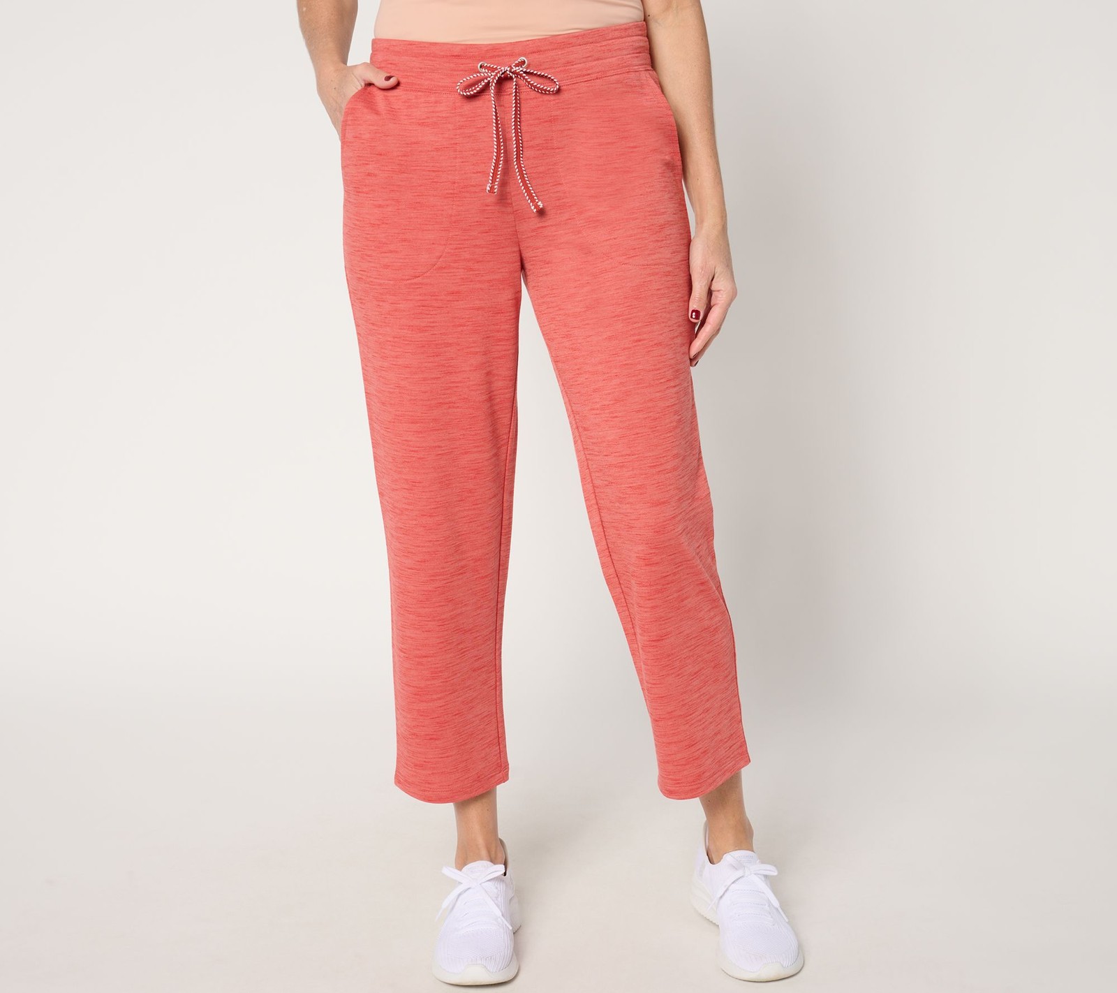 Denim & Co. Women's Pants Sz XL Active Soft Blend Knit Straight Leg Pink A677847