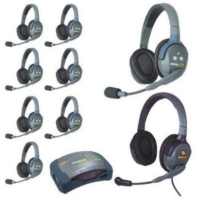 Eartec HUB9DMXD UltraLITE 9-Person Headset System: 8 ULDR, 1 Max 4G Double