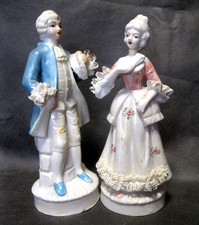 2 alte Porzellanfiguren Liebespaar Rokoko Paar Porzellan Figur Vintage