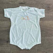 Vintage Regal Little Boy Blue Nursery Rhyme Embroidered Baby Bodysuit Romper