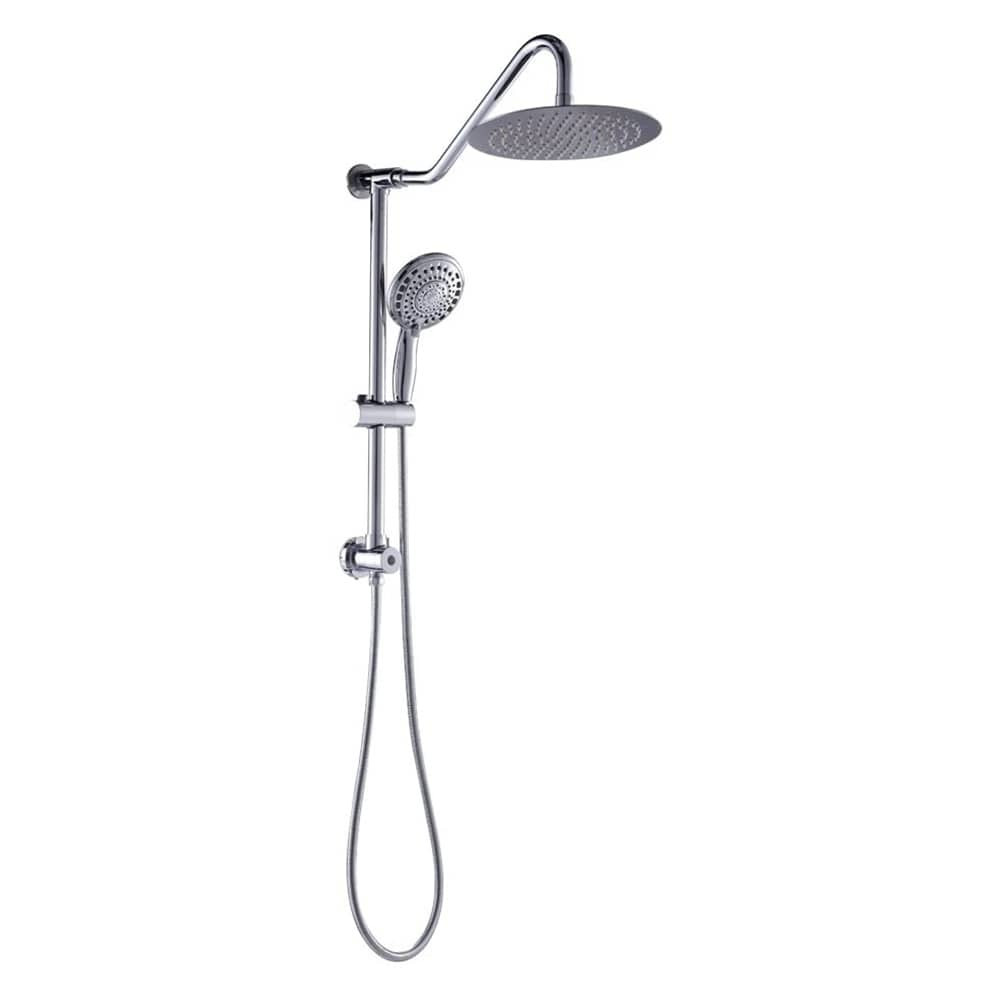 10 Inch Chrome Rainfall Shower Head with Handheld Sprayer in Brushed Nickel  