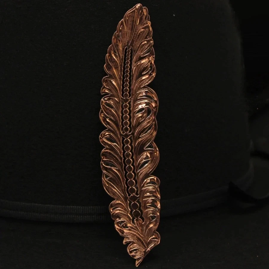 Pluma de Platero Lápida (Pluma de Plata) para Sombrero de Vaquero Sombrero o Texana Foto 4 de 4