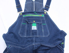 Liberty Bib Overalls Mens 48 x 30 Tag 48x32 Zip Fly Blue Denim Farmer Carpenter