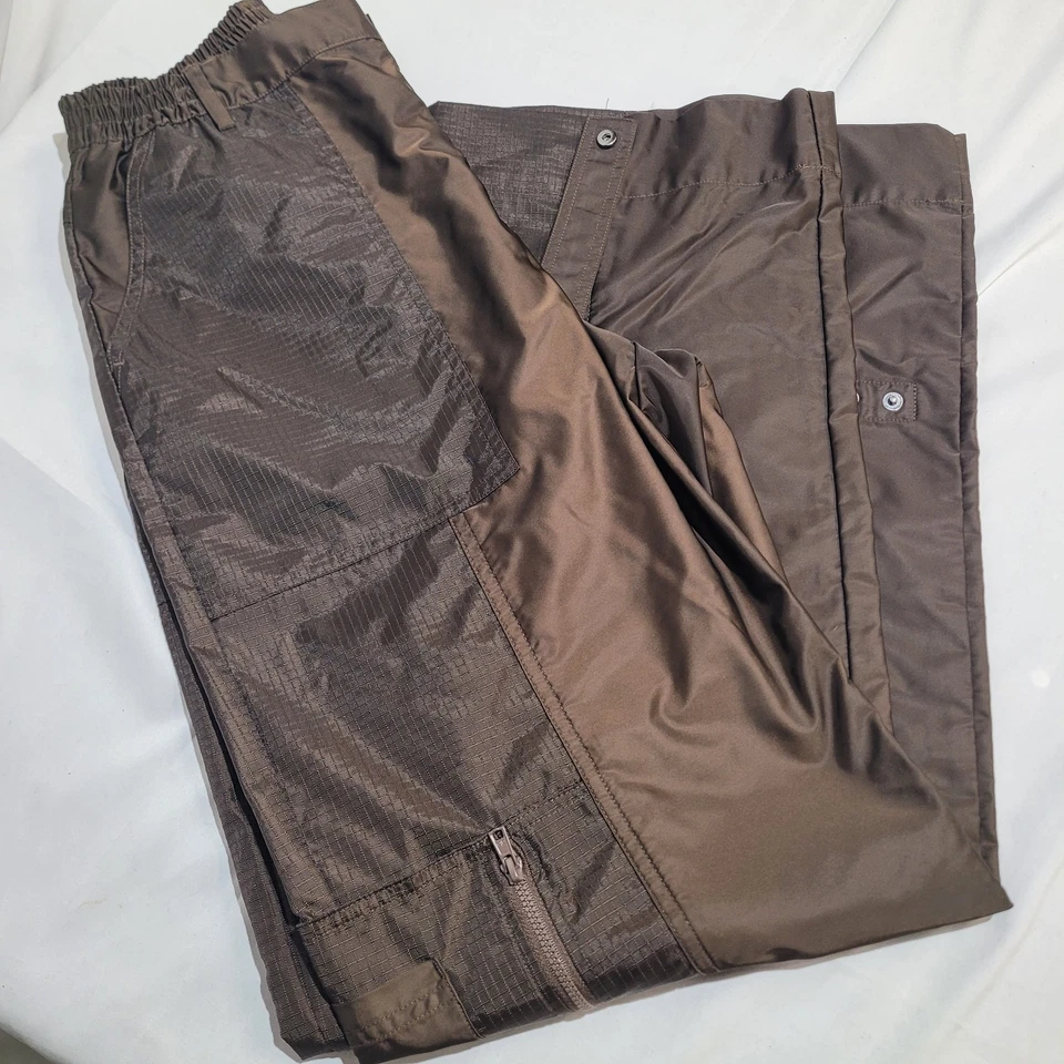 ALO Yoga Blaze Trouser Pants Womens Medium Cargo High Rise Wide Leg Brown Nylon - Image 2 of 4