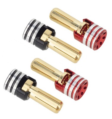 4Pcs RC Battery Heatsink Bullet Plug Connectors & Grips for 1/10 RC Crawler C...