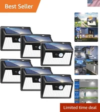 140 LED Solar Powered Motion Sensor Lights - 6 Pack Waterproof for Garden & Yard