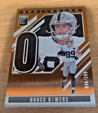 Brock Bowers 2025 Donruss Elite Spellbound Orange "O" (#d 46/199)