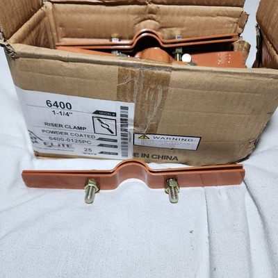 25 Count - 1-1/4'' Copper Coated Standard Riser Clamp (6400-0125PC)