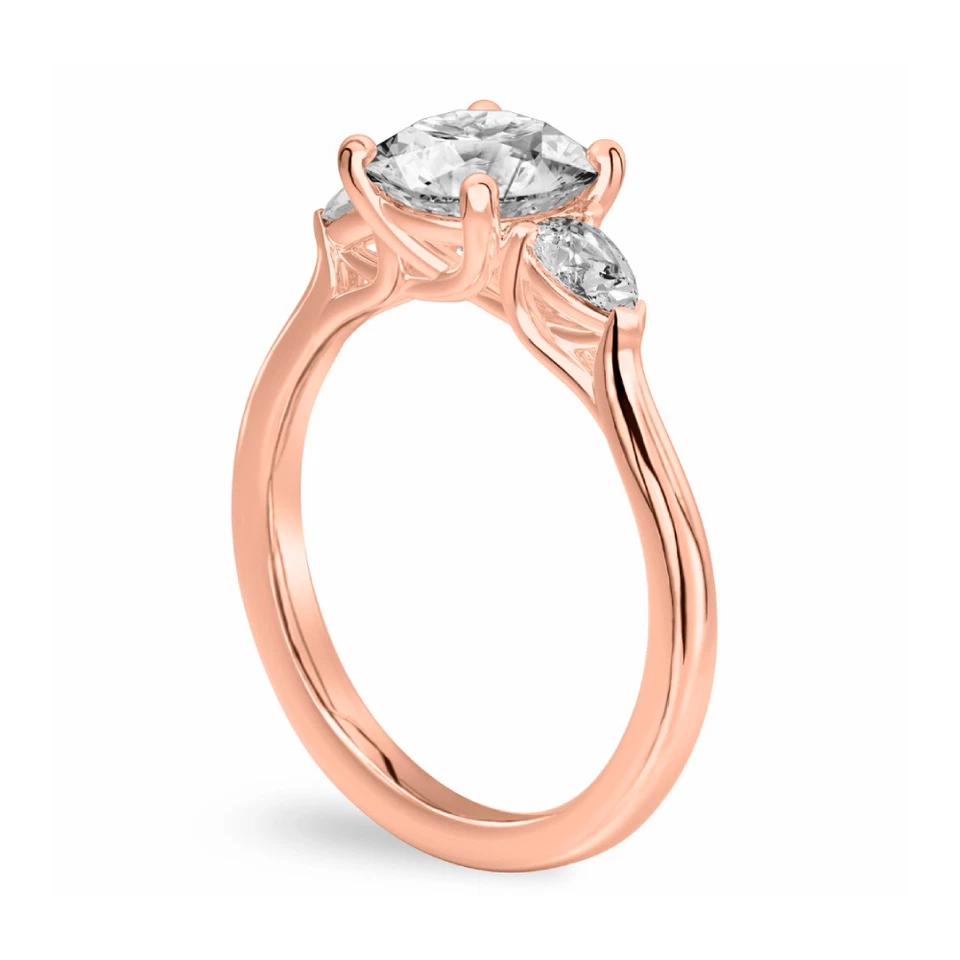 14k Rose Gold Ring For Wedding Diamond Lab Grown Round 1.4 Carat IGI Certified - Image 3 of 4