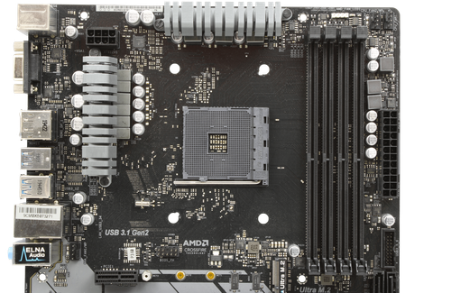 ASRock B450 Pro4 Rev.1 ATX Mainboard - Sockel AM4 4x DDR4 PCIe3x16 + I/O Shield - Bild 5 von 6