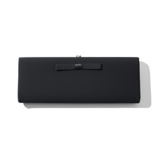 1940s Vintage Black Evening Clutch Kiss Lock Vintage Slim Formal Handbag USA