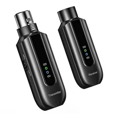 Wireless Microphone Transmitter Receiver 2.4Ghz, XLR System Rechargeable