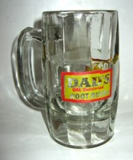 Ancienne tasse en verre à bière racine vintage papa's peint logo 2 couleurs