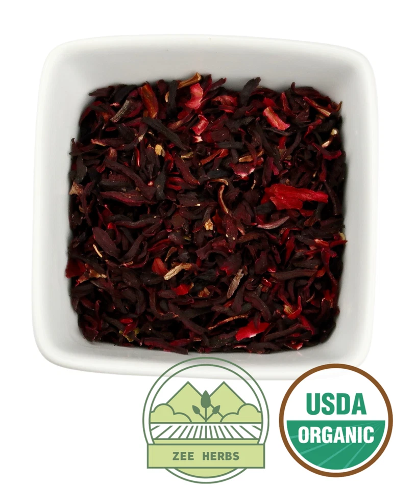 CUT & SIFTED Organic Hibiscus Flower, c/s (Hibiscus sabdariffa)