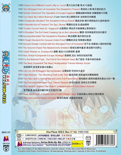 ANIME DVD ONE PIECE 海贼王 BOX 37 VOL.1100-1122 ENGLISH DUBBED + FREE SHIP - Picture 2 of 5