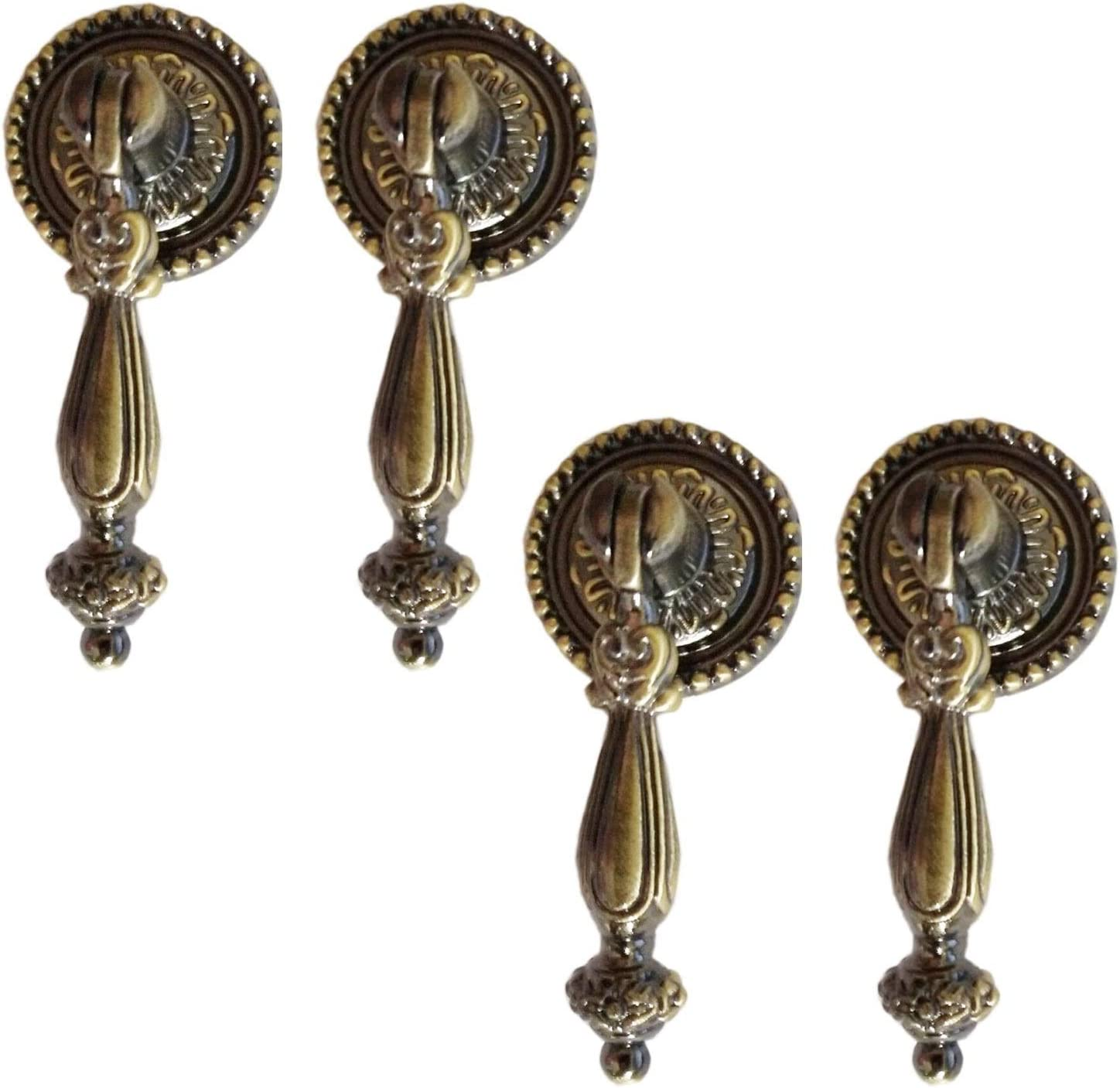 4 Pack Antique Style Bronze Metal Drawer Tear Drop Cabinet Decorative Pull Ha...