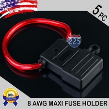 5 Pack 8 Gauge APX MAXI Inline Blade Fuse Holder w Waterproof Cap 12V/24V/32V DC
