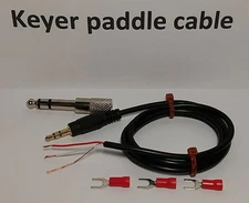 CW Keyer paddle Cable 4 ft 1/4" (6.35mm) 1/8" (3.5mm), Straight key Morse code