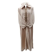 Moroccan Rich Soft Cotton Beige Hooded Long Sleeve Thobe Jubba Djellaba
