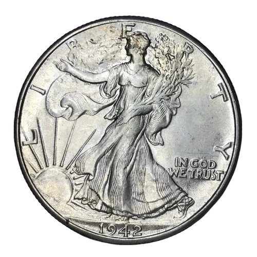 1942 50C Walking Liberty Half Dollar UNC #