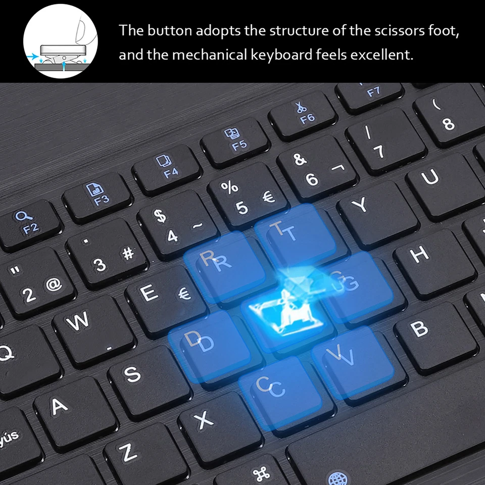 Wireless BT Keyboard 3.0 Spanish Portable Touchpad Mini Black Keyboard BE - Image 4 of 4