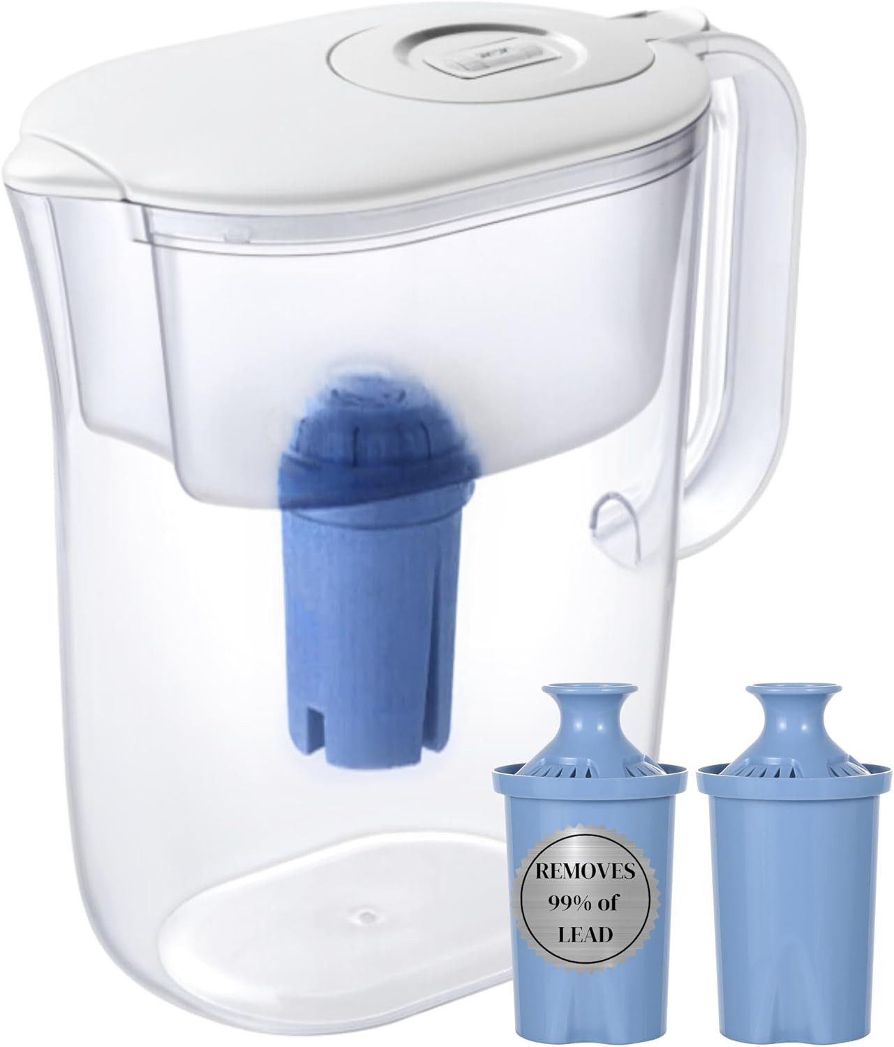 10-Cup Water Filter Pitcher with 2 Filters & Replacement Rem