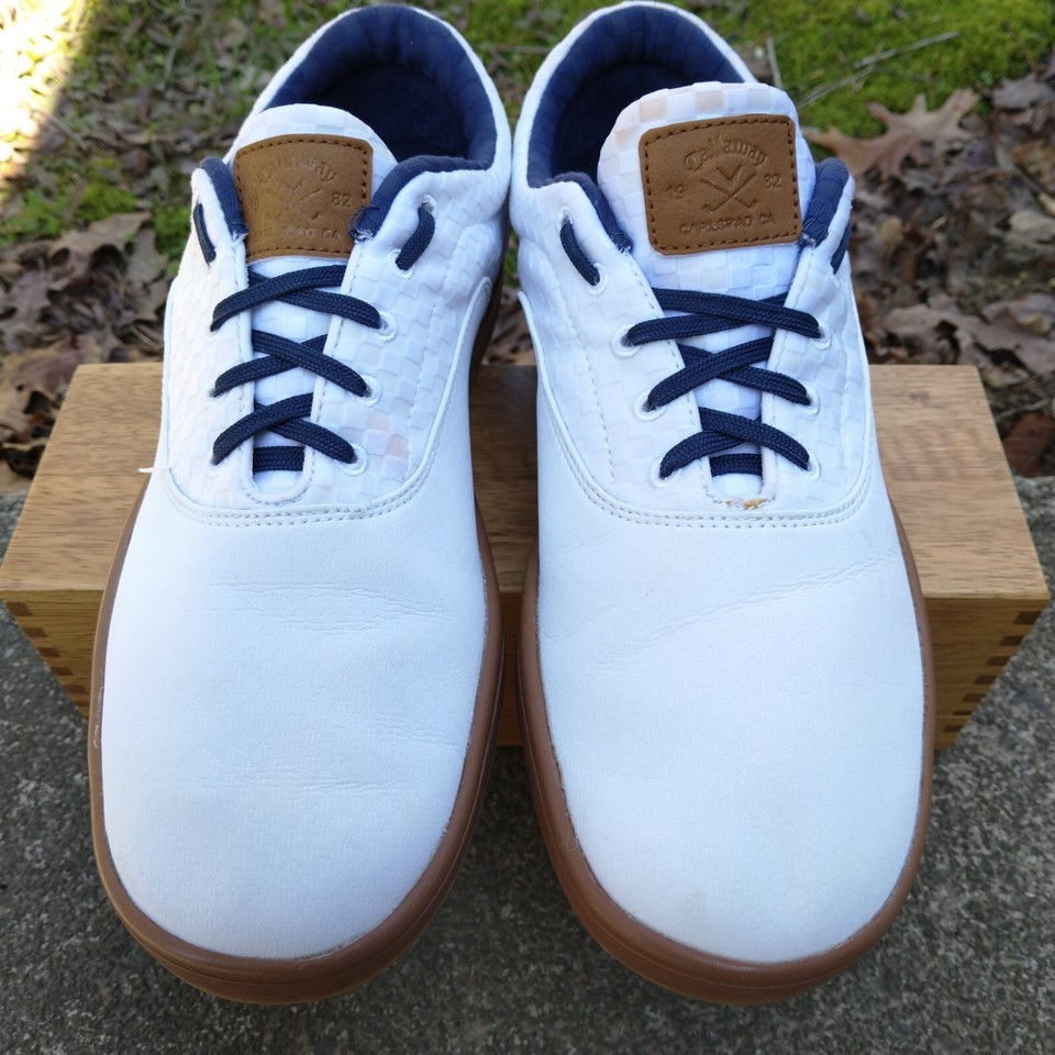 Callaway Del Mar Sunset Spikeless Golf Shoes Mens 10.5 EU 44 Gum Sole White Navy eBay