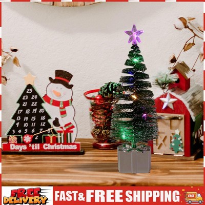 Xmas Tree Miniature Decorative Christmas Tree Statue Light for Tabletop Window S