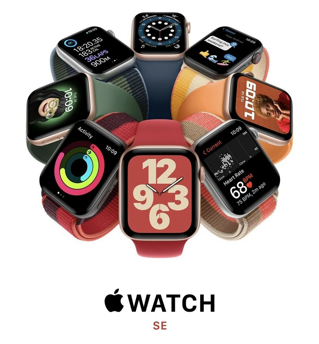 Apple Watch Series SE 44mm GPS + Cellular Nike+ Sport Loop Band