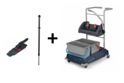 Numatic Secchio Doppio Guida ProCar 1G + Set Scopa MSG-0 Carrello Pulizia Carrello Pulizia