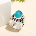 Blue Onyx Gemstone 925 Sterling Silver Handmade Ring Dainty Jewelry Gift For Her