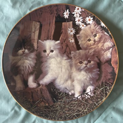 VINTAGE ARMSTRONG PORCELAIN CAT PLATE 1983 The Cats Meow Art on Porcelain #567