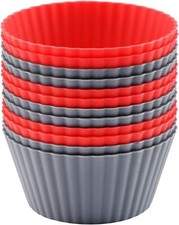 12 Pack Reusable Nonstick Jumbo Silicone Baking Cups, Cupcake and Muffin Liners,
