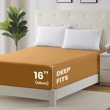 Fitted sheet Queen Size 16” Deep Pocket Easy Care Breathable Elastic Bed Sheets