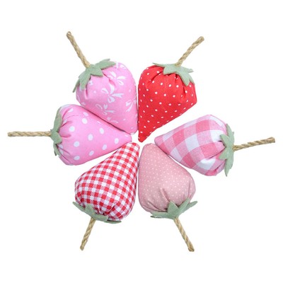  6 Pcs Gefülltes Obst Simulierte Erdbeere Fruchtkorbdekoration Baby
