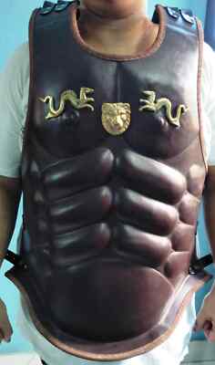 Leather Muscle Medieval Roman Armor Chest Breastplate Cosplay/Halloween Costume