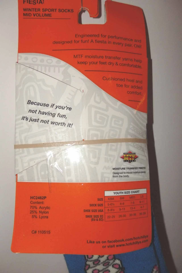 HOT CHILLYS ICECREAM RASP YOUTH WINTER SPORT SOCKS XS= SHOE SIZE S=6-8.5 - Image 2 of 2