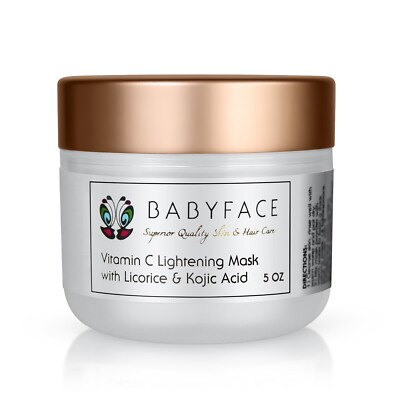 Babyface Vitamin C Lightening Mask, Skin Brightening Facial, Tone Correction