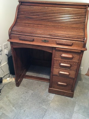 1910 S Oak Single Pedestal Roll Top Desk Ebay