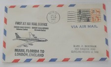 Miami Florida to London England May 5 1962 first flight airmail