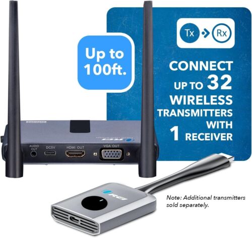 Orei Wireless 2x1 HDMI Sender und Empfänger Dongle Kit - 100 Fuß (WHD-PRO2T-K) - Bild 3 von 6