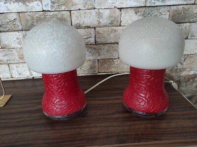 2 x Vintage Atomic Mushroom Tischlampe - Karin Korn für VEB Görlitz 60er Jahre