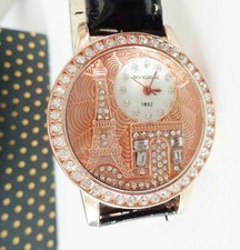 NEW SANWOOD WATCH BEAUTIFUL PARIS EIFFEL TOWER DESIGN NEEDS BATTERY NR