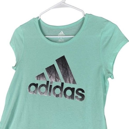 Adidas NWT Girl’s XL 16 Mint Green Graphic T Shirt Athletic Casual Comfy Sports - Picture 8 of 13