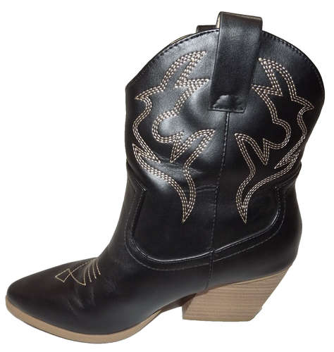 Botines cortos Soda para mujer vaquera cosidos al tobillo punta negra talla 9 - Imagen 7 de 19
